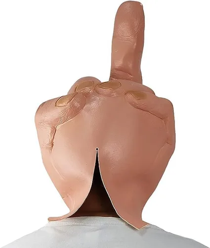 Vista 7 de Máscara de Halloween, máscara de dedo medio, máscaras divertidas de látex para adultos fiesta de disfraces para Halloween, cosplay