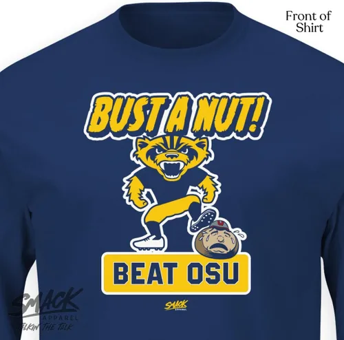 Vista 3 de Camiseta Beat Ohio State (azul/maíz) para fanáticos de Michigan College (SM-5XL)