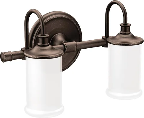Vista 19 de Moen YB6461ORB Belfield - Accesorio de tocador de baño de doble montaje con 1 luz con vidrio esmerilado, bronce aceitado