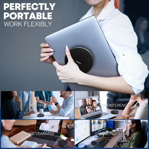 Vista 6 de M4 Altavoz Bluetooth con micrófono de conferencia con reducción de ruido AI Transcripción AI Full-Duplex USB Altavoz con recogida de voz 360°