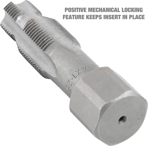 Vista 5 de OEMTOOLS 25647 Salvabujías de 5 Piezas, Escariador de Rosca M14-1.25 e Insertos de Rosca, Incluye 3 Insertos de Rosca, 1 Escariador y 1 Herramienta