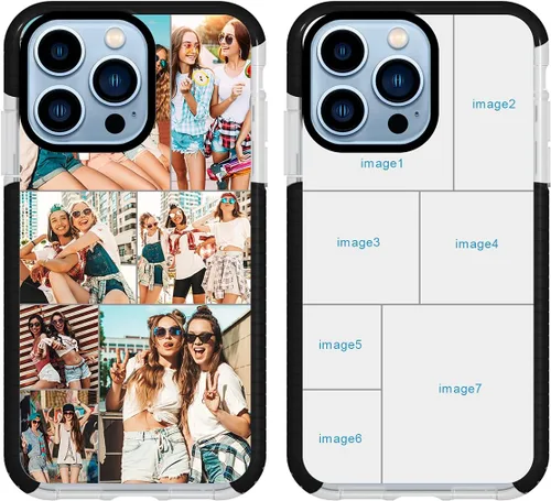 Vista 9 de Funda de teléfono personalizada para iPhone 13 Pro, funda personalizada de fotos de collage de múltiples imágenes, resistente a los arañazos, a
