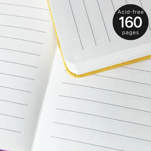 Vista 5 de Diarios rayados para escribir, paquete de 3, cuadernos de tapa dura de piel sintética, tamaño A5, papel de rayas anchas, diario de viñetas, cuaderno
