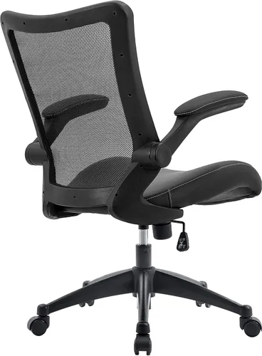 Vista 9 de OfficeFactor - Silla de escritorio de oficina, silla de escritorio ajustable de capacidad de 300 libras, reposabrazos abatibles, ruedas