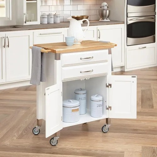 Vista 11 de Carrito para preparar y servir Dolly Madison, Madera Noble, Blanco Blanco hueso