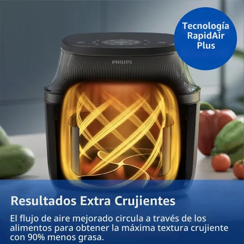 Vista 5 de Philips Freidora de aire serie 3000 con ventana, 16 formas de cocinar, 6.5