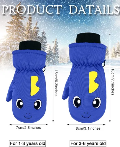 Vista 3 de Guantes de esquí de invierno guantes impermeables con forro de algodón cálido para niños