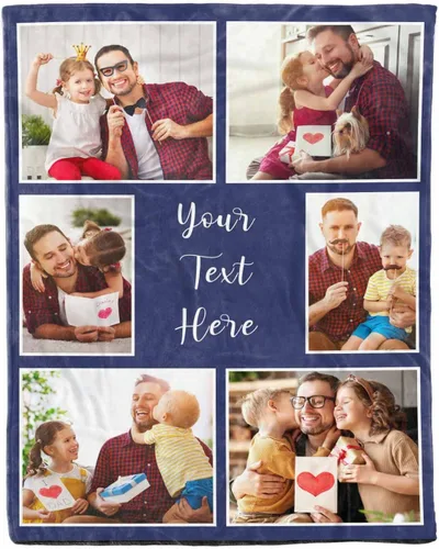 Vista 22 de D-Story Manta de hijo, divertidas mantas personalizadas con fotos, regalo para papá, manta de disfraz, regalo para hija, regalos personalizados