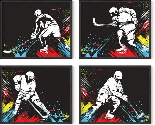 Vista 10 de Summit Designs Póster de hockey para niños, regalos de hockey, decoraciones de cumpleaños de hockey, decoraciones de fiesta de hockey, decoración