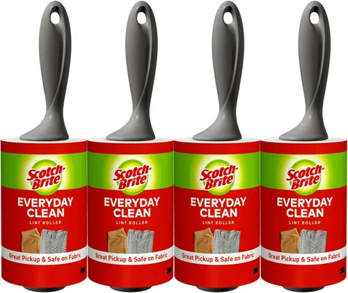 Vista 6 de Scotch-Brite Rodillo de Pelusa Limpieza Diaria, 95 Hojas, Removedor Multiusos de Pelo de Mascotas, Pelusa y Pelillos para Ropa, Muebles, Tapicería