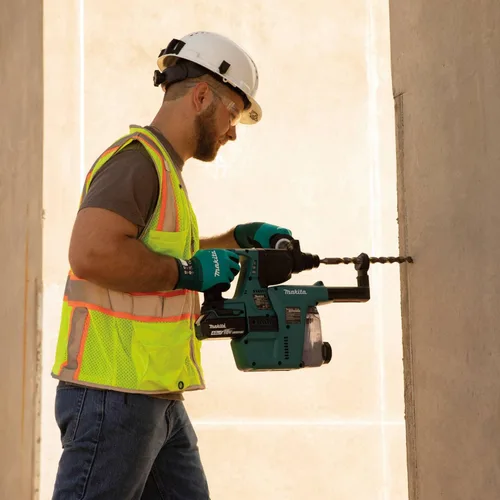 Vista 4 de Makita Unisex FitKnitÂ T 04117 Guantes con revestimiento de nitrilo sumergidos FitKnit Cut de nivel 1, Azul/Negro, Pequeño Mediano US