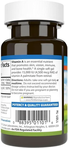 Vista 3 de Carlson Labs Palmitato de vitamina A, 15000 UI, 120 cápsulas blandas