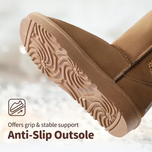Vista 4 de DREAM PAIRS botas de nieve de invierno con forro de piel sintética para niños