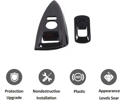 Vista 7 de Interruptor de elevación de ventana de coche ABS Panel de botón Cubierta del marco de la cubierta de decoración Adhesivo para Chevrolet Corvette C6