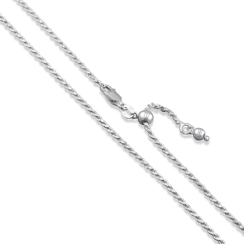 Vista 10 de Cadena de Plata de Ley 925 con Corte de Diamante de Cuerda 1.1mm 1.5mm 1.7mm 2mm 2.5mm Sólido, Nueva Collar de Italia