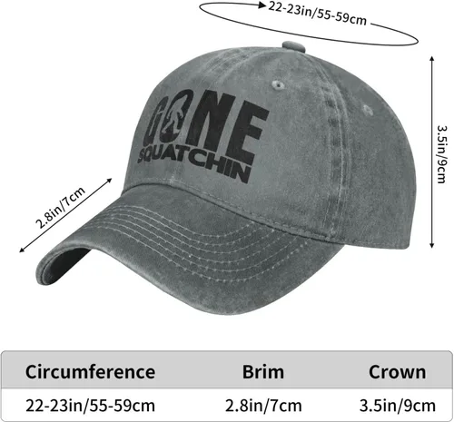 Vista 6 de Gone Squatchin - Gorra de béisbol unisex clásica vintage para hombre y mujer