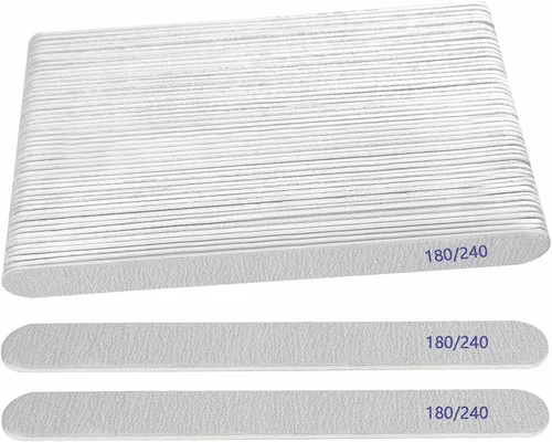 Vista 8 de Lima de uñas, pizarras de esmeril para uñas, grano 180/240, limas de uñas para uñas naturales, madera de doble cara, lima de uñas Emory profesional