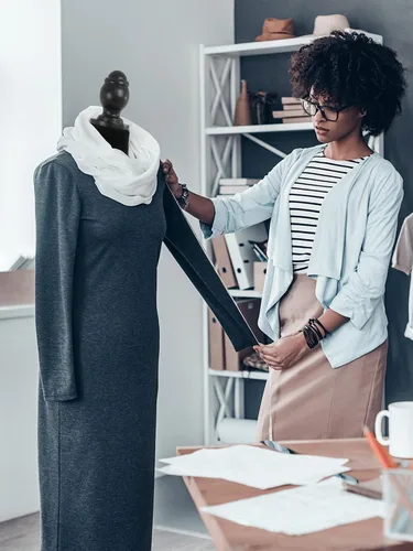 Vista 2 de Maniquí, maniquí de cuerpo femenino ajustable de 49.6-63.4 pulgadas, maniquí de vestido de madera maciza con soporte, maniquí de costura femenino