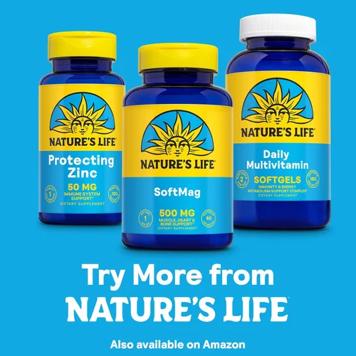 Vista 6 de NATURE'S LIFE SoftMag 500 mg Complejo de Magnesio - Apoyo a la salud ósea, muscular y cardíaca - Cápsulas blandas fáciles de tragar - Garantía de 60