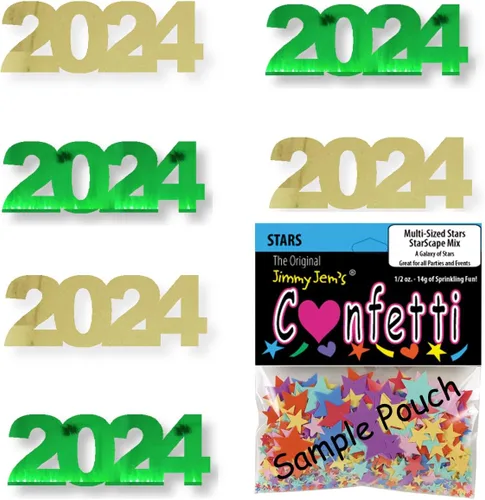 Vista 63 de Confetti Year 2024 Negro, Azul Royal Combo - 2 bolsas de media onza (1 oz)