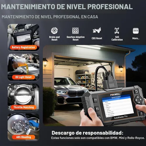 Vista 5 de FOXWELL NT510 Pro apto para BMW, herramienta de escaneo 2 en 1 y probador