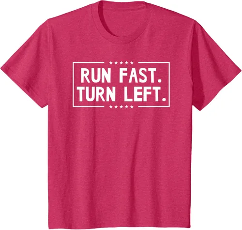 Vista 49 de Run Fast Turn Left - Camiseta para correr de pista y campo