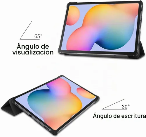 Vista 3 de Funda inteligente para Samsung Galaxy Tab S6 Lite de 10.4 pulgadas (modelos 2024/2022/2020), funda ligera con soporte triple y apagado automático