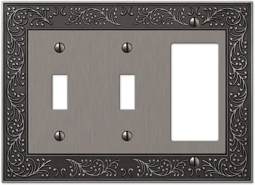 Vista 10 de Amerelle 43RVB - Placa de pared English Garden con 1 interruptor de palanca, metal fundido, color bronce envejecido, 1 paquete