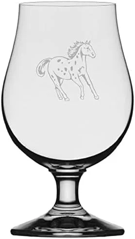 Vista 53 de Abaco Barb Body Horse - Vaso de cerveza Iona grabado (13.25 onzas)