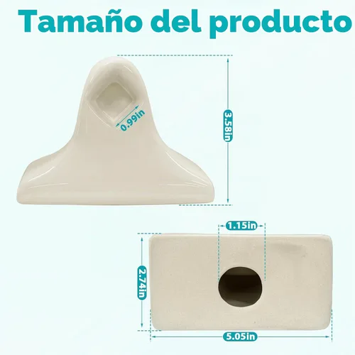 Vista 2 de Paquete de 2 soportes de toalla de cerámica almendra para baño
