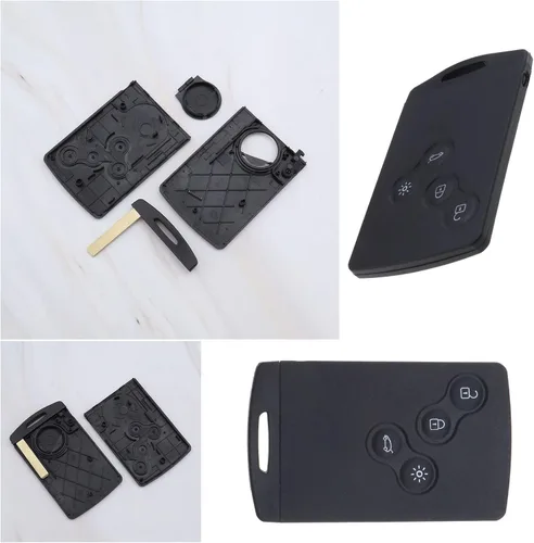 Vista 5 de Carcasa de repuesto para llavero de automóvil de 2 botones de 4 botones con llaves, funda inteligente para mando a distancia compatible con Renault