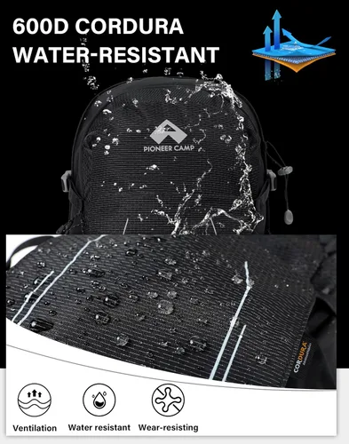 Vista 4 de Pioneer Camp Mochila de senderismo de 22 litros, equipo pequeño de hidratación para senderismo, mochila ligera para campamento, mochila de viaje