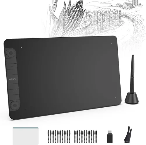 Vista 12 de VEIKK Tableta de dibujo VK430 4x3 pulgadas OSU, 8192 niveles de presión de la pluma Portable Computer Graphics Tablets with 4 Shortcut Keys