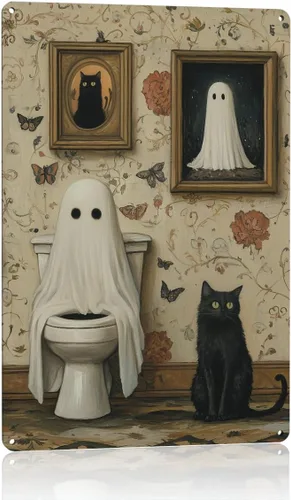 Vista 35 de Decoración de pared de fantasma de Halloween, decoración de fiesta de Halloween para interiores y exteriores, decoración espeluznante para el hogar