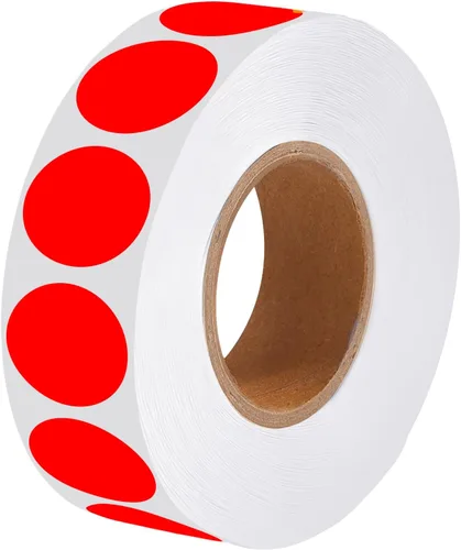Vista 14 de 2000 Pcs Round Stickers 1/2 Inch Color Circle Red Green Dot Stickers Small Code Labels for Office Shop Yard Sale Home Classroom Marking Rojo+Verde