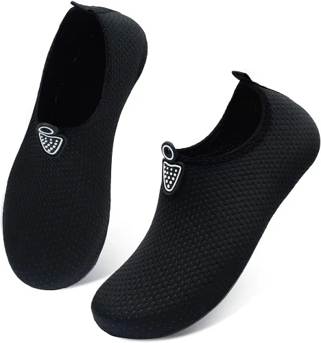 Vista 4 de QACOHU Zapatos de agua para hombre y mujer, zapatos de agua de secado rápido para buceo, surf, natación, playa, yoga