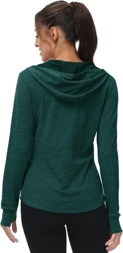 Vista 24 de TBMPOY Chaquetas con capucha y protección solar UPF 50+ para mujer, ligeras, de manga larga, para senderismo, exteriores, con cremallera completa