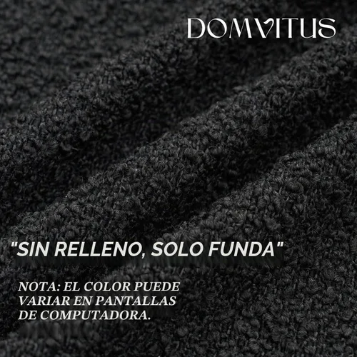Vista 2 de DOMVITUS Boucle - Fundas de almohada de 20 x 20 pulgadas, almohadas decorativas negras para sala de estar, fundas de almohada para dormitorio Negro