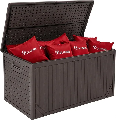 Vista 18 de [Usado] YITAHOME Caja de cubierta para exteriores de 35 galones, caja de almacenamiento impermeable con cerradura, contenedor de almacenamiento