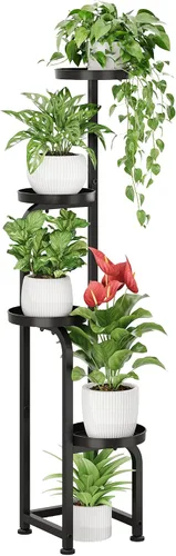 Vista 11 de Bamworld - Soporte de esquina para macetas de metal para interiores y exteriores Verde oscuro