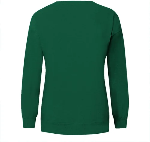 Vista 5 de Sudaderas para el día de San Valentín para mujer, cuello redondo, blusas con estampado de corazón, blusas casuales de manga larga con estampado