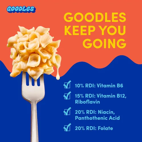 Vista 5 de Goodles Shella Good Pasta de Conchas y Queso Cheddar Blanco Envejecido – Repleta de Nutrientes con Queso Real, Fibra, Proteína, Prebióticos, Plantas