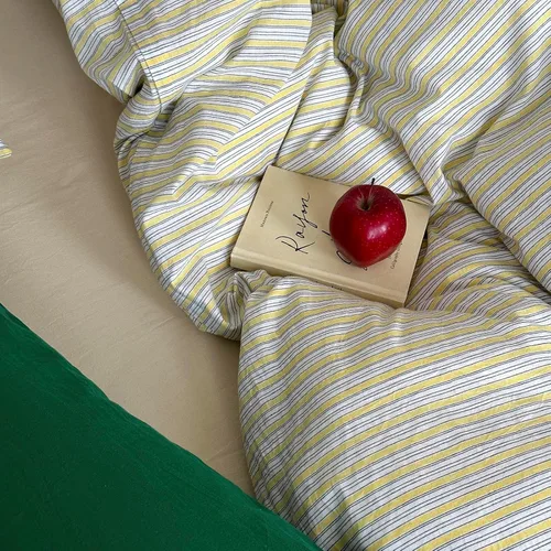 Vista 169 de mixinni Juego de funda de edredón vintage a rayas, tamaño twin, juego de ropa de cama de 3 piezas, 100% algodón lavado, suave y transpirable, funda