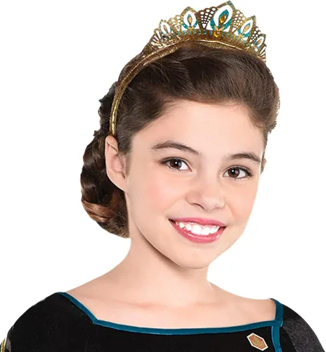 Vista 2 de Party City Disney Frozen 2 - Disfraz de la reina Anna de Halloween para niñas, Disney, S (2-4), incluye vestido, capa y tiara, verde azulado