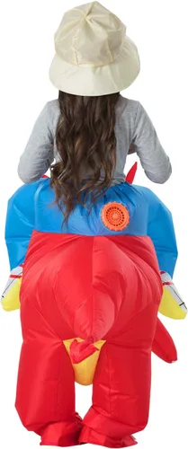 Vista 6 de Disfraz inflable de dinosaurio T-Rex para Halloween (dinosaurio rojo, niño)