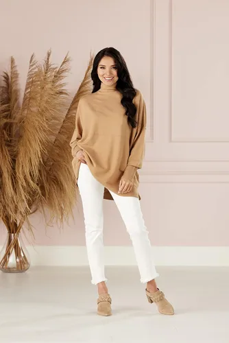 Vista 8 de Mud Pie Rivers - Suéter de gran tamaño con cuello alto falso para mujer