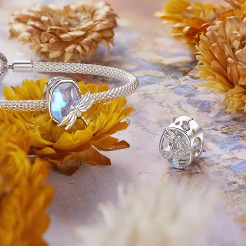Vista 4 de MUNDELL Auténtica plata de ley 925 con colgante de sol, mariposa, corazón, luna, loto y circonita cúbica brillante para pulsera o brazalete original