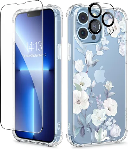 Vista 73 de GVIEWIN - Funda para iPhone 11 con protector de pantalla + protector de lente de cámara, cubierta protectora transparente suave de poliuretano