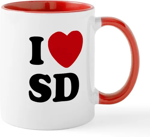 Vista 12 de CafePress I Love San Diego - Taza de café de cerámica (11.0 fl oz)
