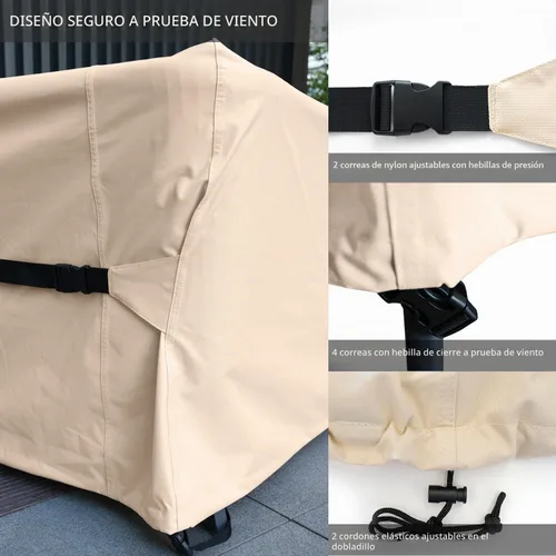 Vista 4 de Fundas para Juego de Muebles de Patio Impermeables Funda para Juegos de Conversación de Patio Funda para Sofá Seccional de Exterior Fundas